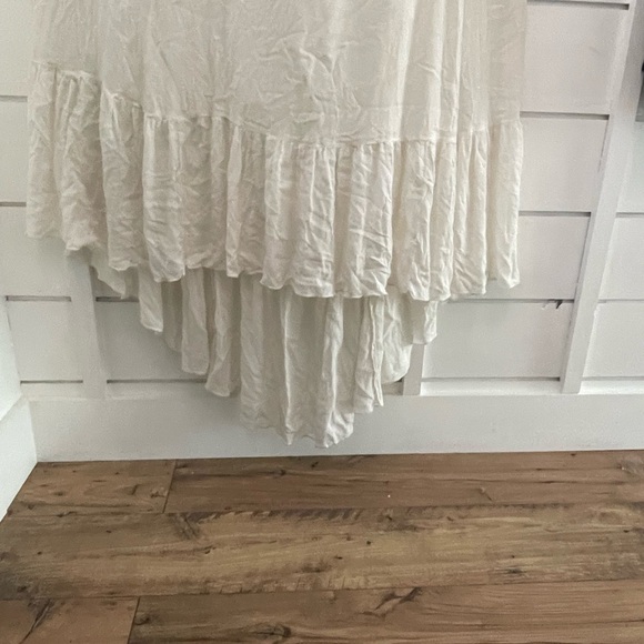 Free people white cotton high low maxi dress beach knot wedding Sz small cotton - Picture 8 of 11